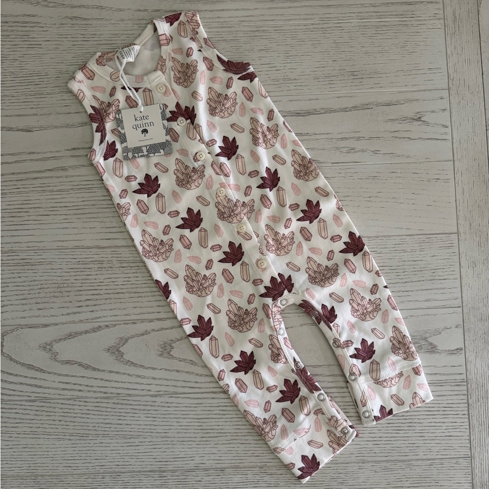 NWT Kate Quinn Cotton Rose Quartz Button Jumpsuit